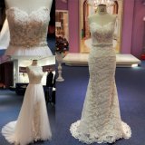 Sweetheat Mermaid Lace Long Dress Detachable Tulle Skirt Wedding Gown