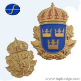 High End Custom Made Metal Crest Royal Crown Badge with Crystal