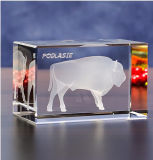 Cute Animal Crystal Cube with 3D Laser Engraving