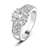 Bridal Jewelry Silver Color CZ Crystal Wedding Ring