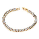 Fashion New Style Yellow Gold Plated Clear Crystal Stone Tennis Bracelets