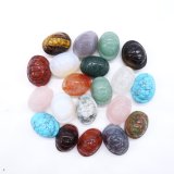 Assorted Natural Crystal Stone Turtle Shell Craved Charms Pendants
