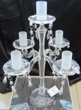 Clear Glass Candle Holder for Wedding Decoration with Five Frosting Posters