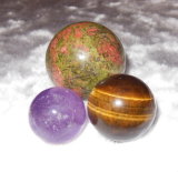 Semi Precious Stone Crystal Sphere Ball Ornament Crafts Gift