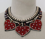 Ladies Bead Crystal Fashion Chunky Bib Costume Choker Necklace Collar (JE0014)