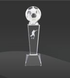 Soccer Model Crystal Glass Trophies for Souvenir Award