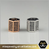 Wholesale Sterling Silver CZ Micro Pave Bracelet Beads Mjcc042