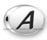 Wholesale Silver Jewelry Oval Alphabet Letter Beads