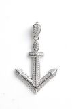 Hot Sale Fashion 925 Silver Anchor Pendant with CZ