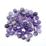 Natural Amethyst Crystal Round Ball Charms Pendants Pendulums