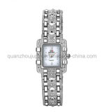 OEM Fashion Crystal Wrist Metal Quartz Watch with Metal Bracelet