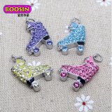 Fashion Sport Crystal Figure Ice Skate Charm with Lobster Clasp