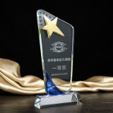 Five-Star New Design Custom Stars Crystal Glass Trophy Award