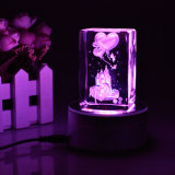 Beautiful Custom Made 3D Laser Crystal Cube for Birthday Gifts