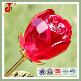Red Large Rose Open Crystal Glass Flower (JD-CF-101)