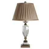 Single Crystal Table Lamp with Boxpleat Lamp Shade for Hotel