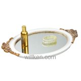 Creative Classical White Resin Decorative Jewelry Mirror Tray