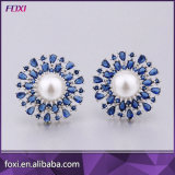 China Wholesale Zirconia Crystal Jewelry Pearl Earrings for Women