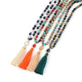 Long Beaded Necklace with Bohemian Tassel Beads for Women Girl