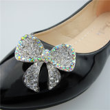 High Quality and Most Popular Rhinestone Crystal Ab Flat Bow Ladies' Shoe Clips
