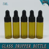 0.5oz 5ml Mini Amber Glass Bottle with Dropper Tubular Glass Vial