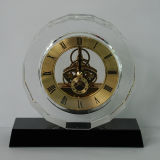 Black Base Crystal Glass Crafts Clock Gifts