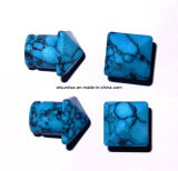 Semi Precious Stone Natural Crystal Turquoise Jewelry Earplug Earring