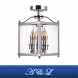 Eco-Power Modern Style 3-Light Metal & Tempered Glass Chandelier Lamp for Hallway, Bedroom, Living Room, Kitchen, Dining Room (Chrome)