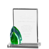 Green and Simple Crystal Trophy.