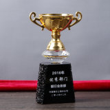 Jingyage Metal Gold Cup with Black Base Souvenir Gifts Award Crystal
