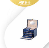 Luxury Stylish Multi-Drawer Blue Crocskin Jewelry Gift Box