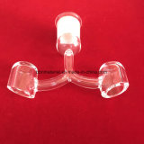 Transparent Double Necks Quartz Crystal Banger Nail Quartz Glass Bongs