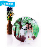 Glass Photo Frame with Clock Round Shape 12 Inch