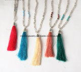 Hot Sale Fashion Accessories Tassel Pendant Beads Necklace for Girls 5colors