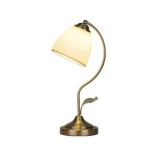 Metal Table Lamp with Glass Shade (WHT-633)