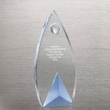 Hot Sale Globe Sky Blue Accent Crystal Trophy for Top Sales Award (74484)