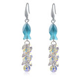 New Design Sapphire Clear Austrial Crystal Drop Earring Brazilian Gold Earrings