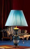 Phine Pd0438-01 Blue Crystal Desk Lamp with Fabric Shade