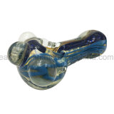 Double Pink Mushroom Glass Hand Pipe with Red Tree Frog Appendage (ES-HP-214)