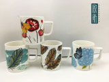 Flower Feather with Butterfly Ceramic Mug