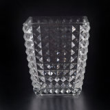 Faceted Candle Vessel with Square Shape