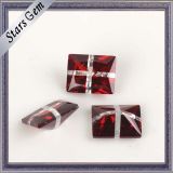 Rectangle Very Shining Blood Red and White CZ Gemstone