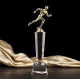 Running Crystal Glass Trophy Award for Sports Souvenir