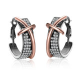 Personalized Design Fashion Cross Black Crystal Hoop Earrings