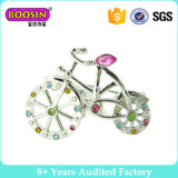 Silver Plated Custom Bicycle Brooch with Colorful Stone