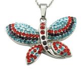Charm Crystal Butterfly Girl Necklace