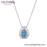 43112 Xuping Rhodium Plating Blue Color Nobility Pendant Necklace Crystals From Swarovski for Wedding Gift