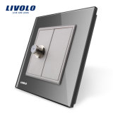 Livolo EU Golden Crystal Glass Panel 1 Gang Satellite Socket Vl-C791st-11/12/13/15