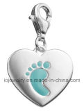 Customized Footprint Charm with Engraving Logo