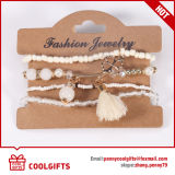 Fashion Jewelry Clover Pendent Beads Bracelet with Tassels